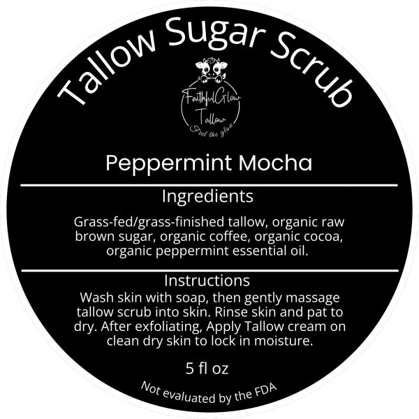 Tallow Sugar Scrub “Peppermint Mocha” (5 fl oz) - Image 3